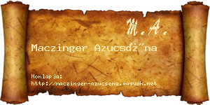 Maczinger Azucséna névjegykártya